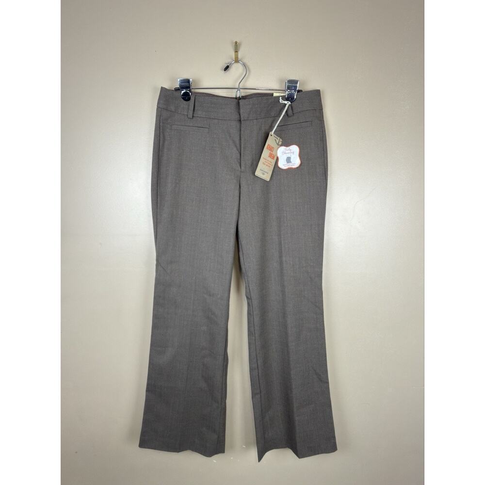 NWT Dockers Women’s Diem Straight Pants 12M Gray Khaki Flat Front Preppy